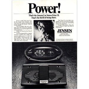 1979 Jensen Triax II 2 Car Stereo Audio Speakers Vintage Print Ad 70s Wall Art